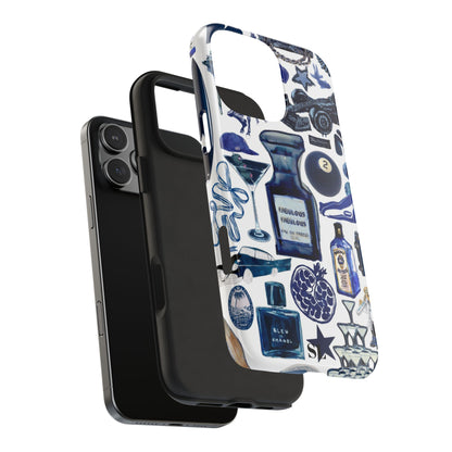 Navy Blue Collage iPhone Case