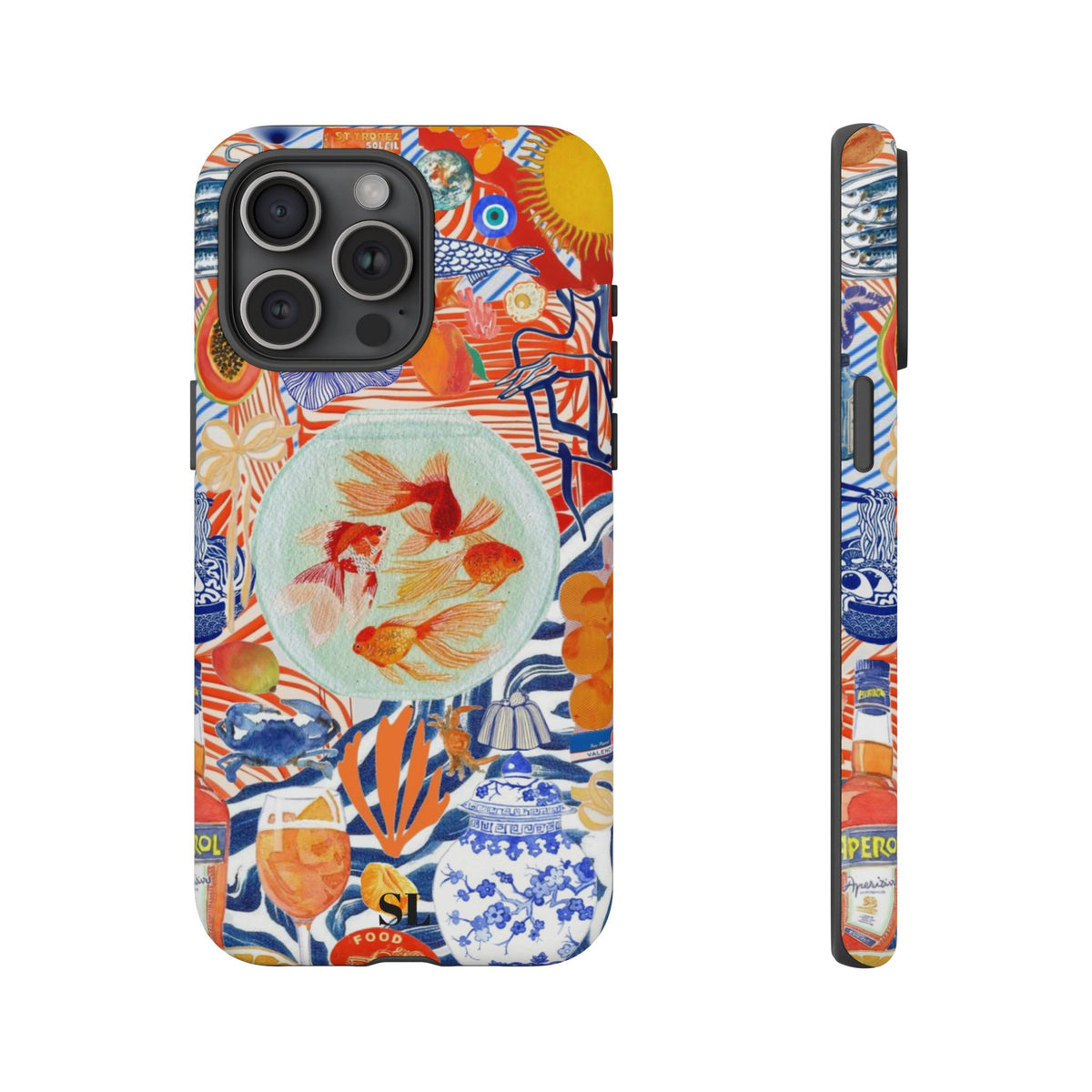 Navy Goldfish Bowl iPhone Case