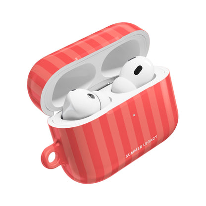 Coral Stripe AirPod Case