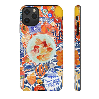 Navy Goldfish Bowl iPhone Case