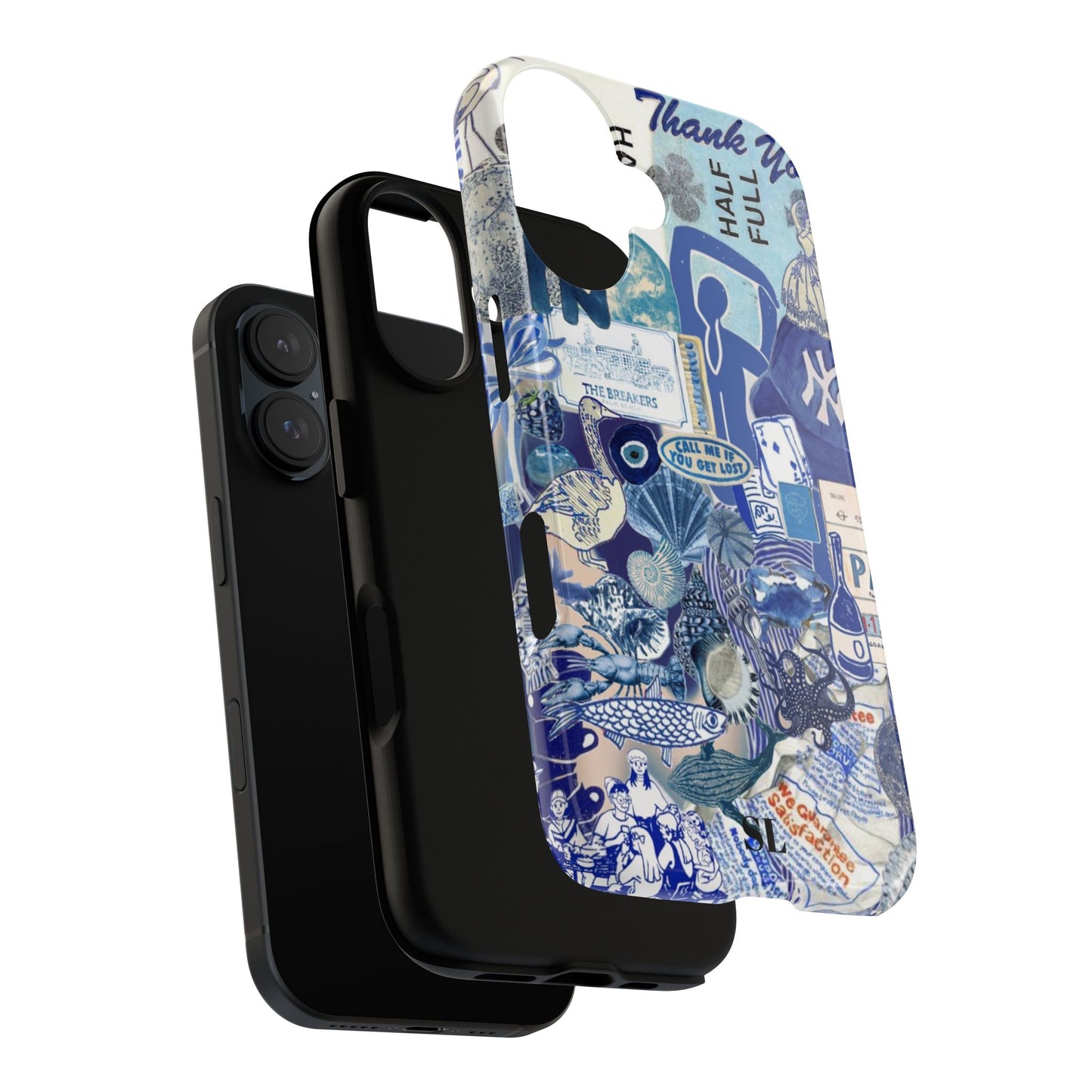 Blue Collage iPhone Case