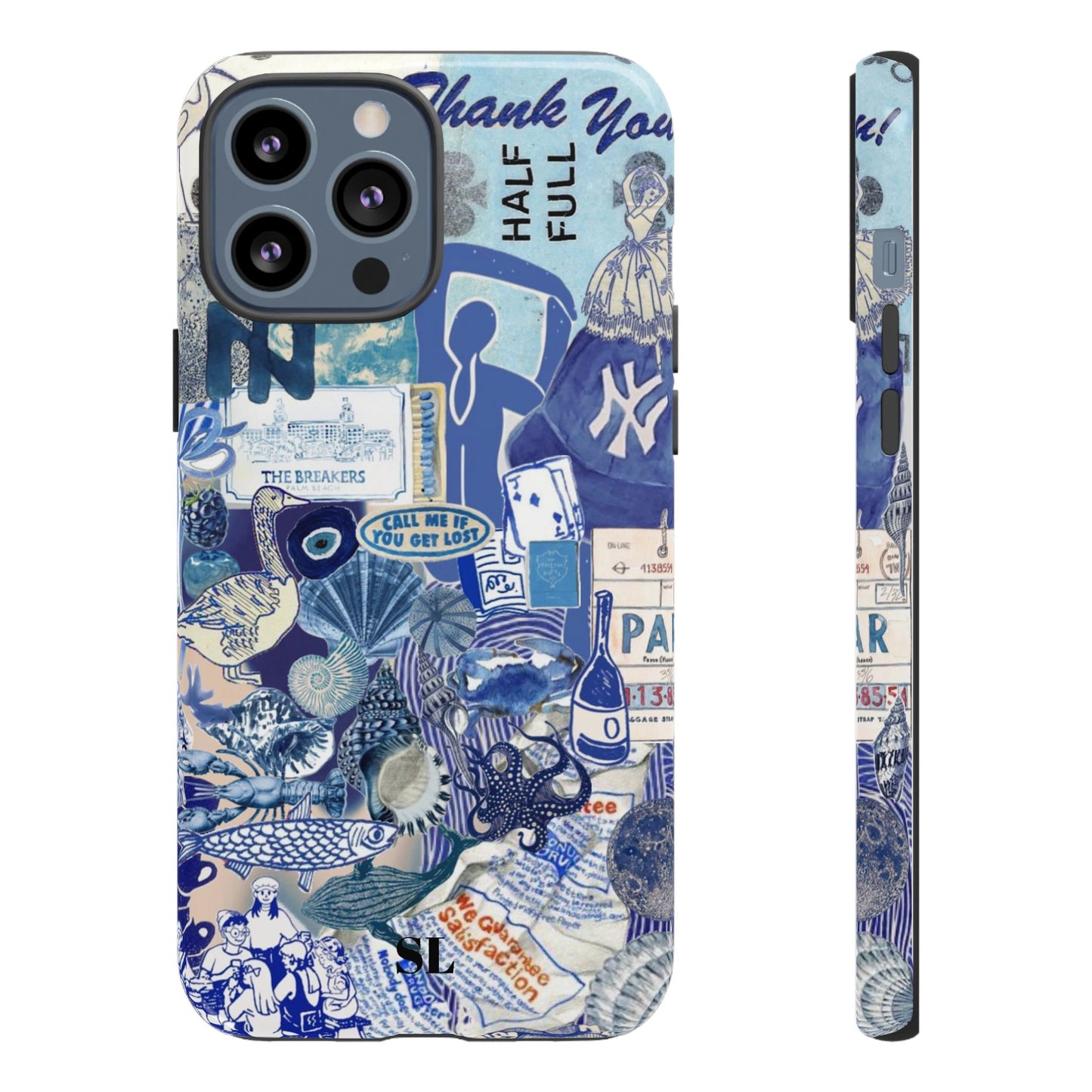 Blue Collage iPhone Case