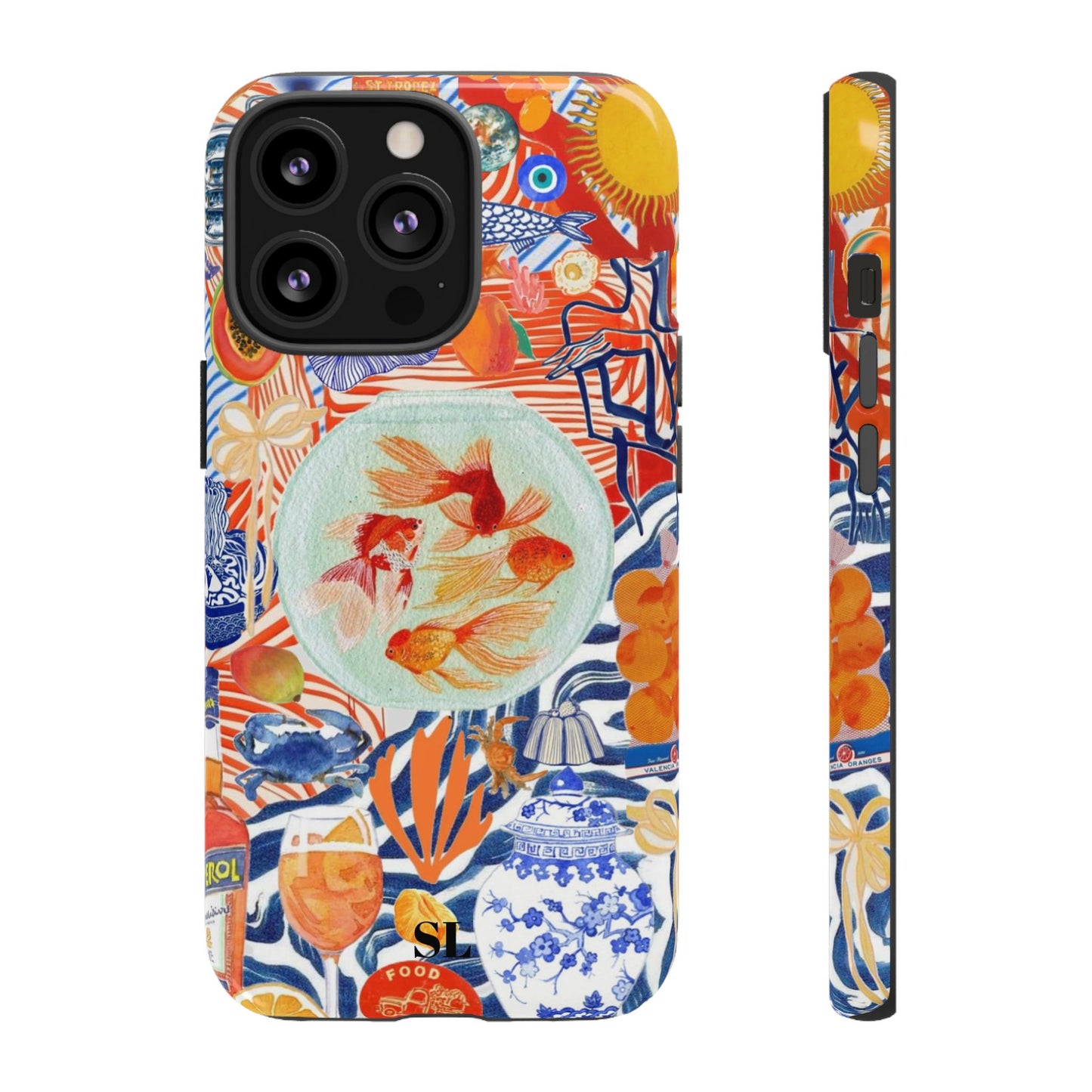 Navy Goldfish Bowl iPhone Case