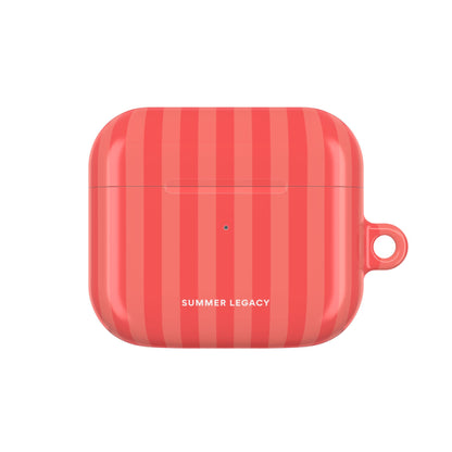 Coral Stripe AirPod Case