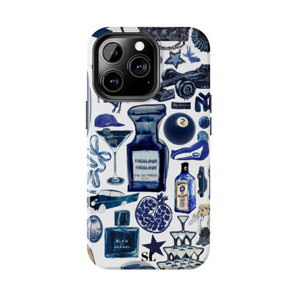 Navy Blue Collage iPhone Case