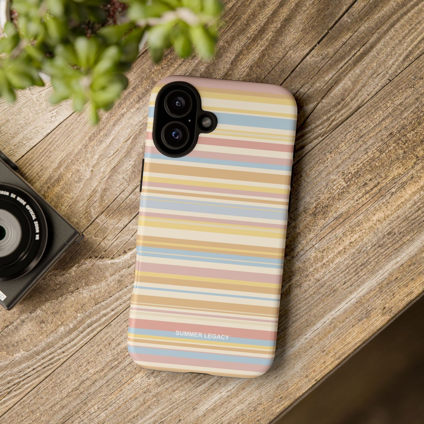 Lychee Multi-stripe iPhone Case