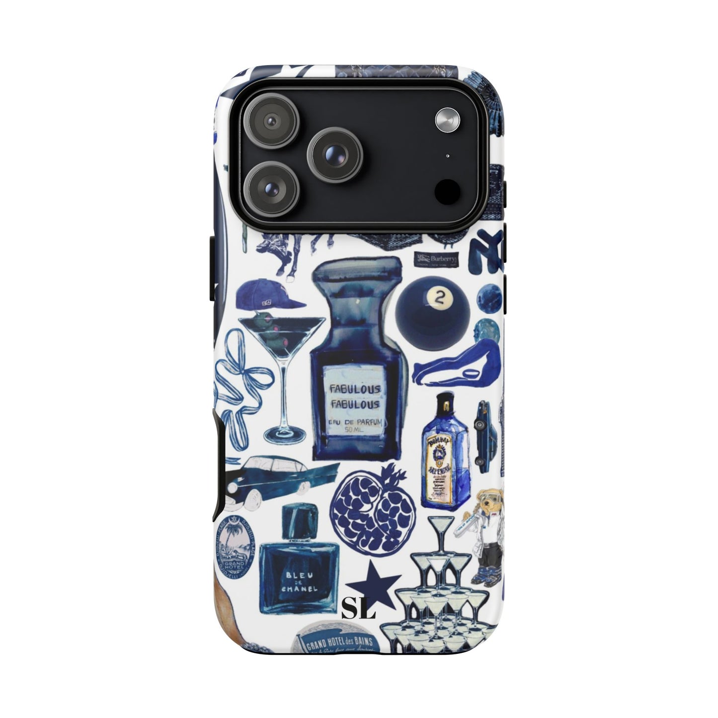 Navy Blue Collage iPhone Case