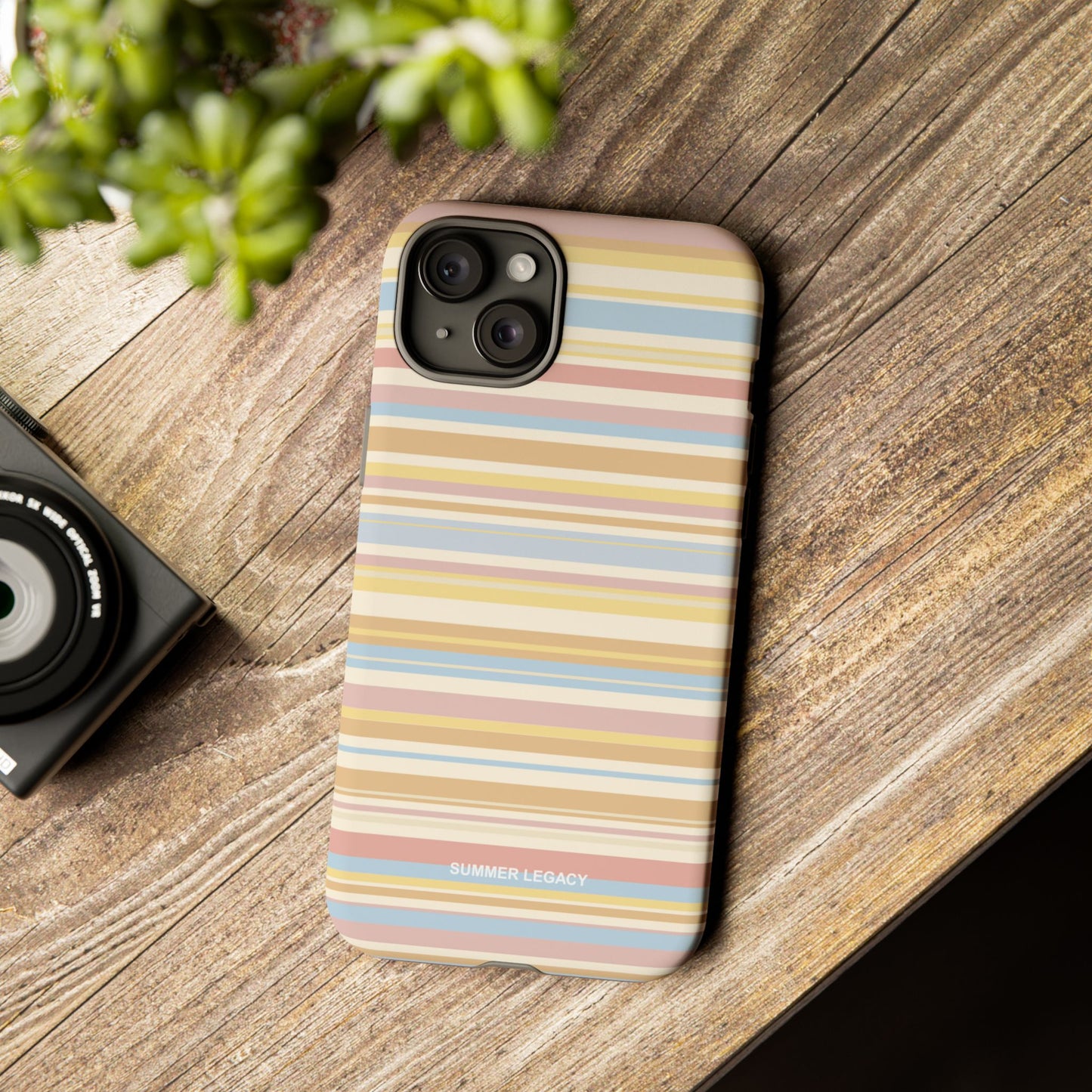 Lychee Multi-stripe iPhone Case