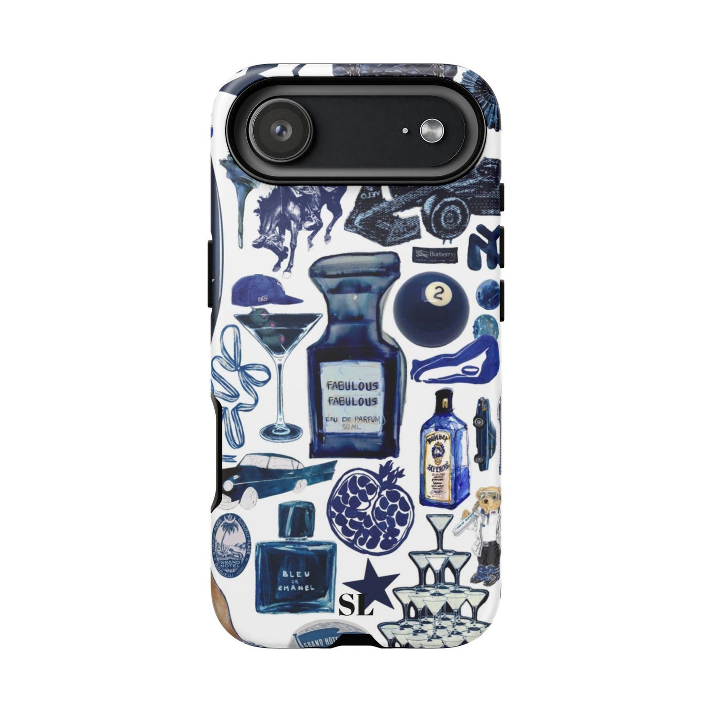 Navy Blue Collage iPhone Case