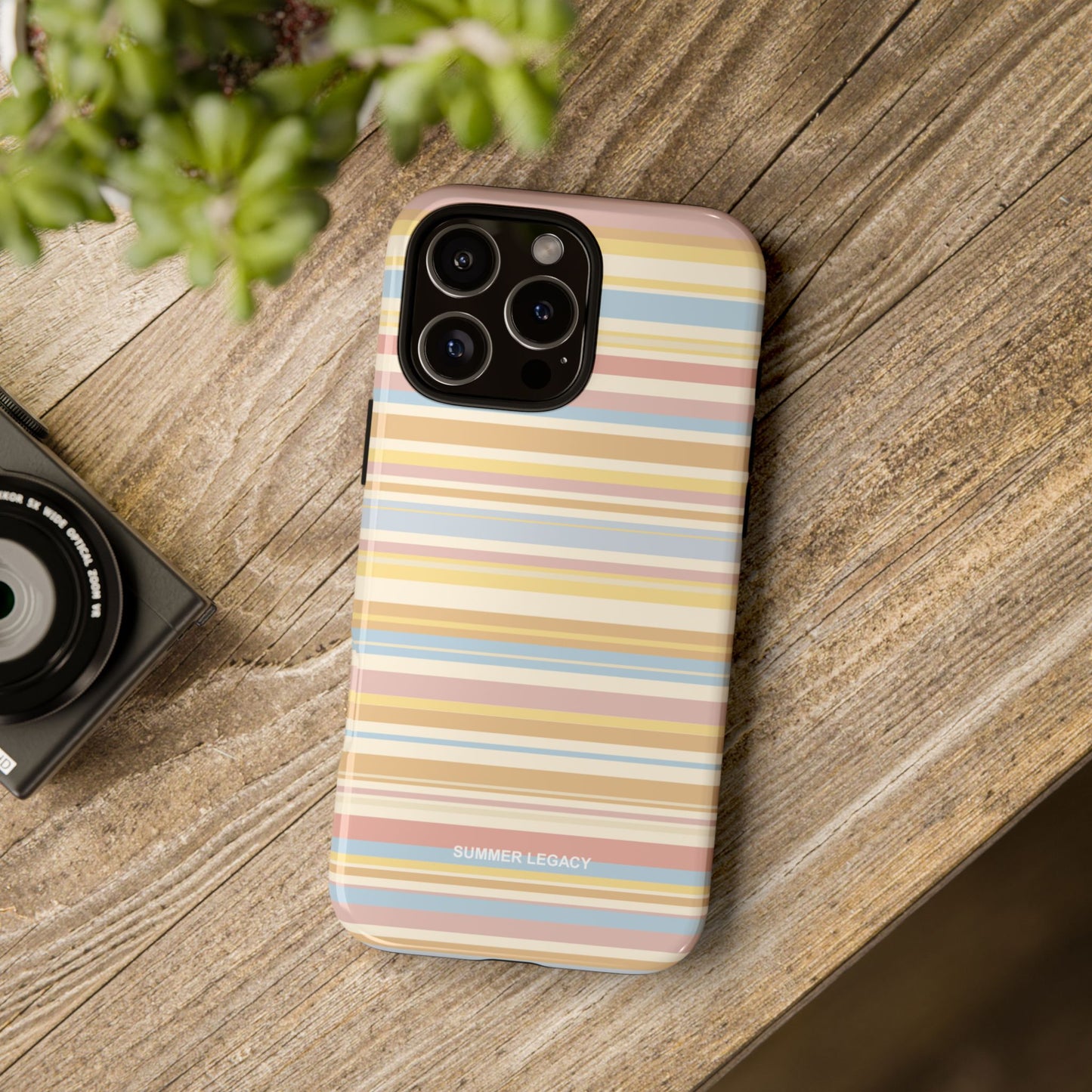 Lychee Multi-stripe iPhone Case