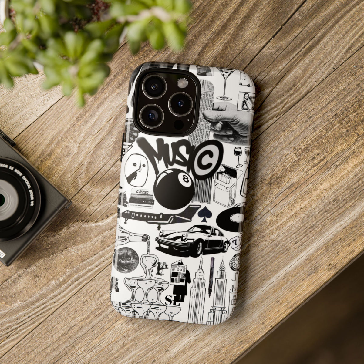Black and White iPhone Case