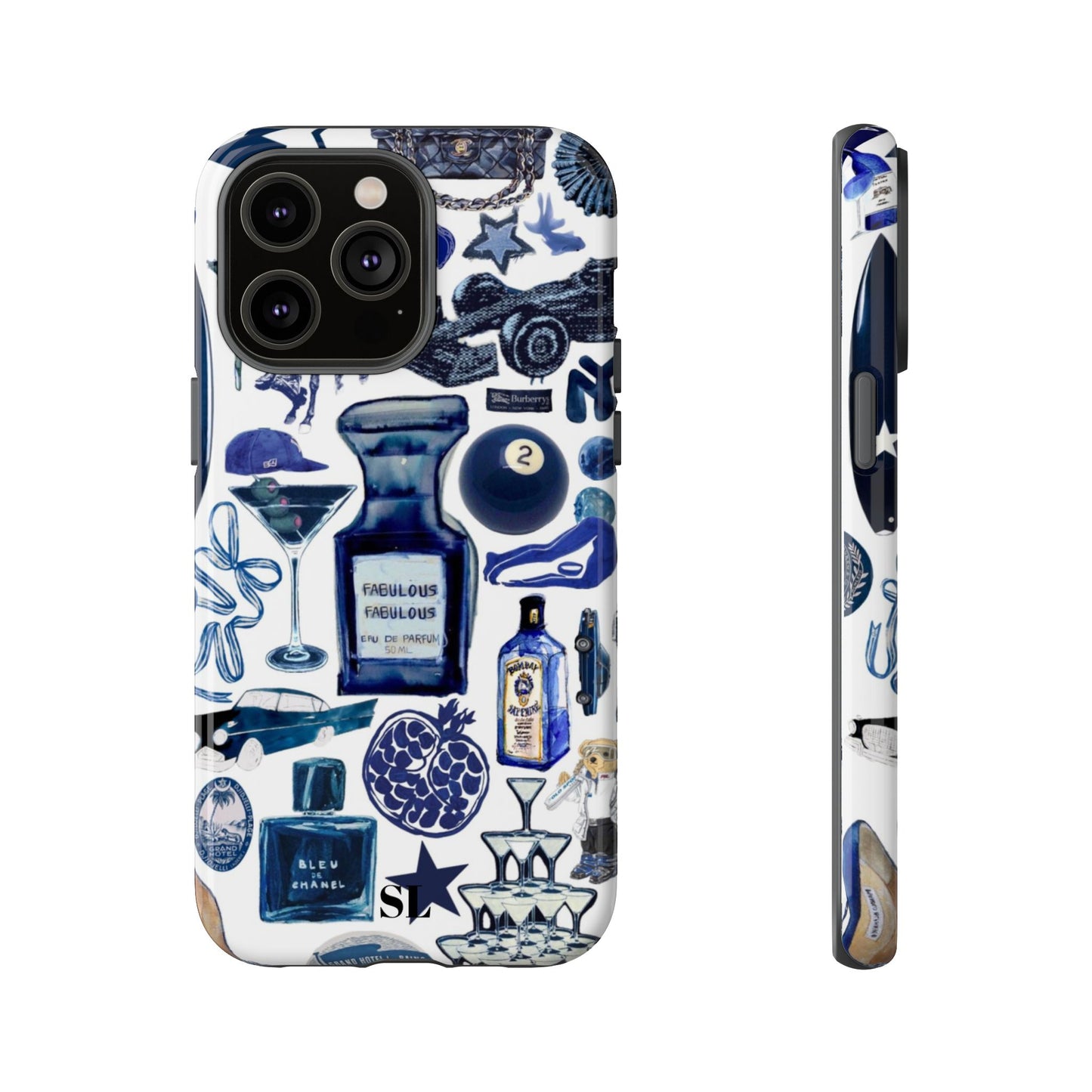 Navy Blue Collage iPhone Case