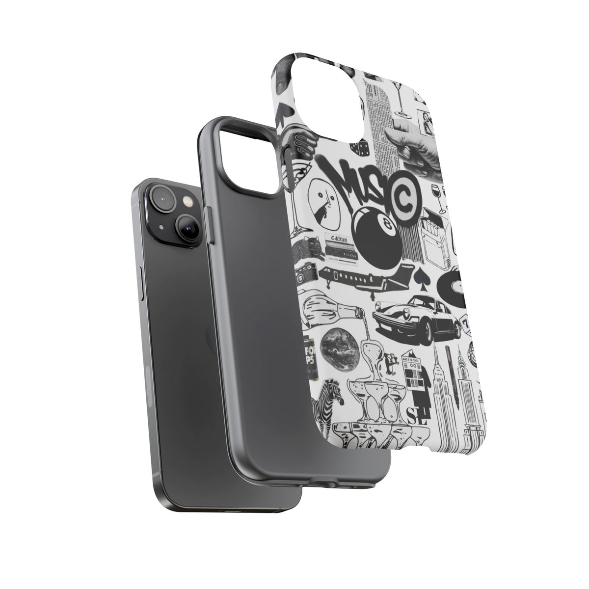 Black and White iPhone Case