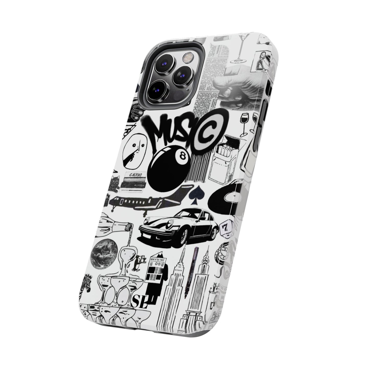 Black and White Collage iPhone Case