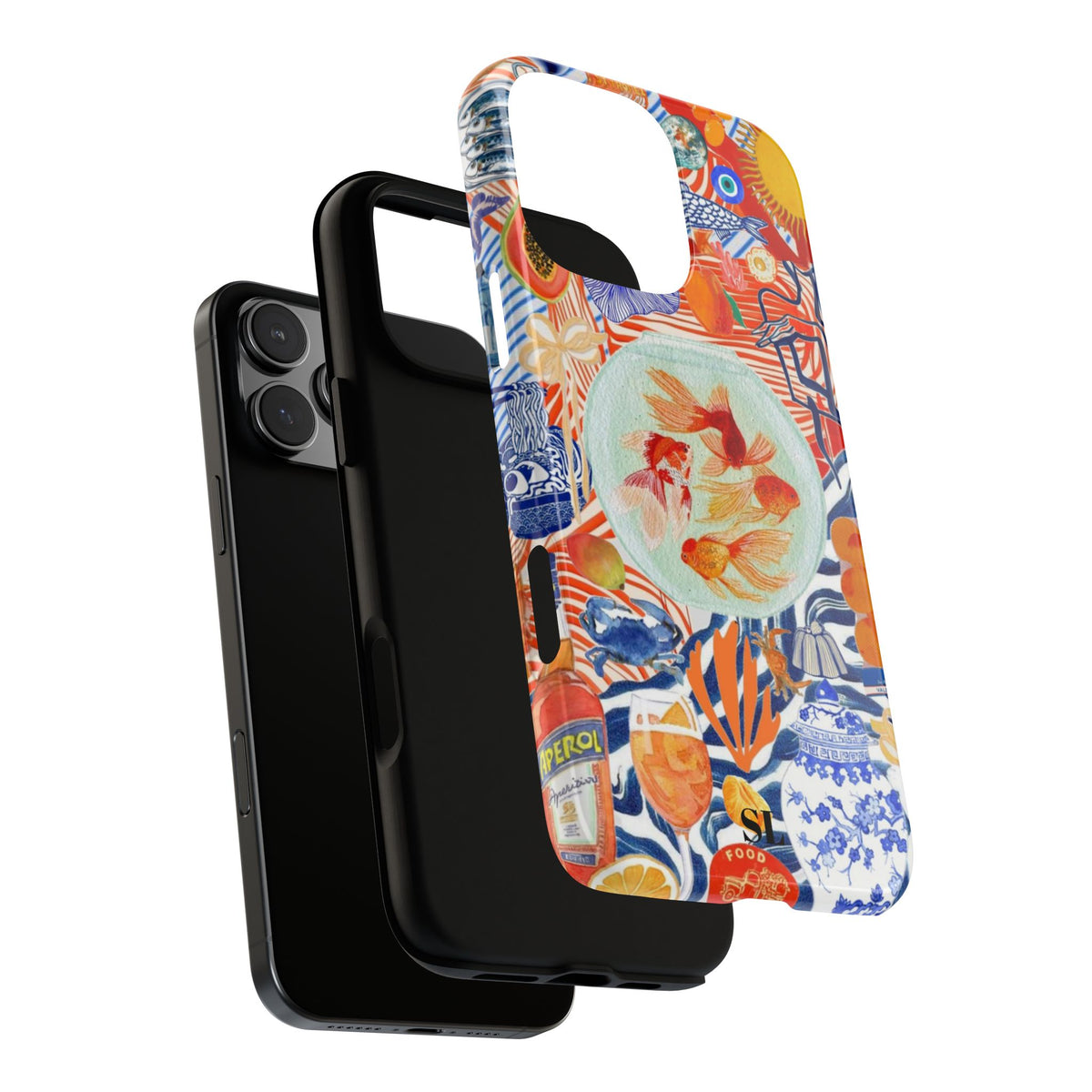 Navy Goldfish Bowl iPhone Case