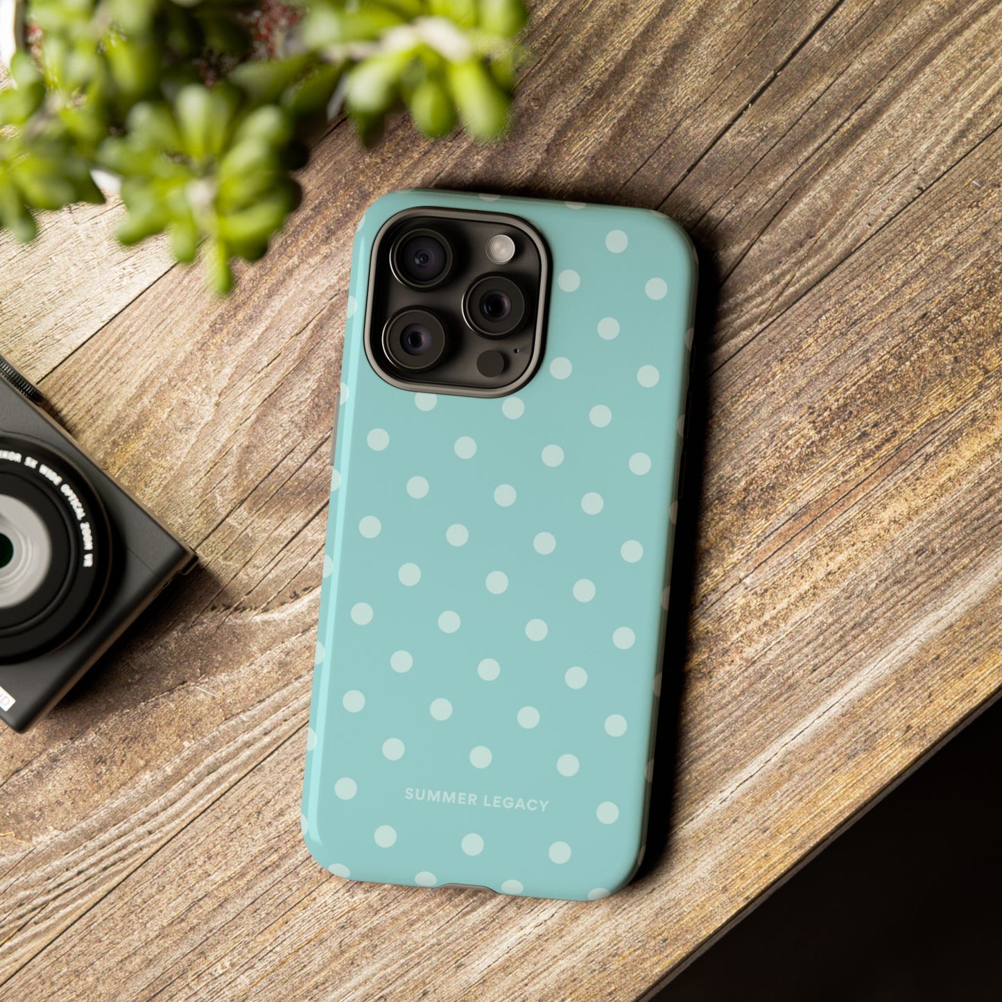 Teal Polka Dot iPhone Case
