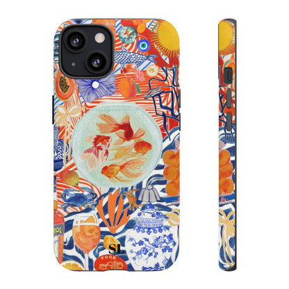 Navy Goldfish Bowl iPhone Case