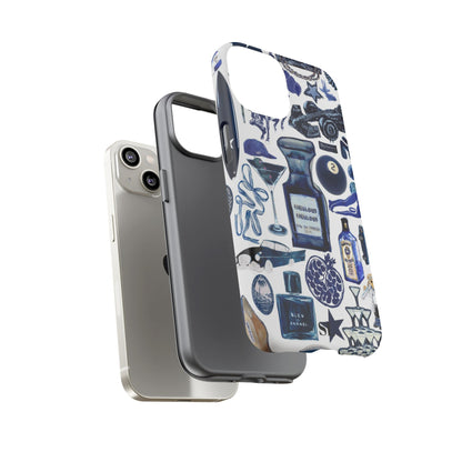 Navy Blue Collage iPhone Case