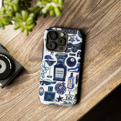 Navy Blue Collage iPhone Case