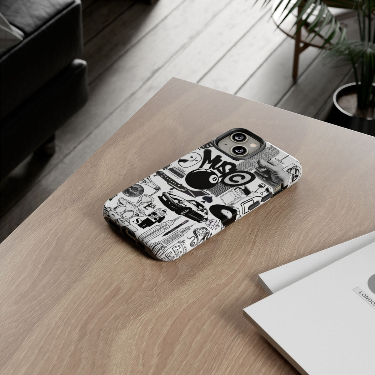 Black and White iPhone Case