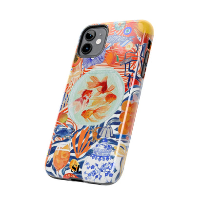 Navy Goldfish Bowl iPhone Case