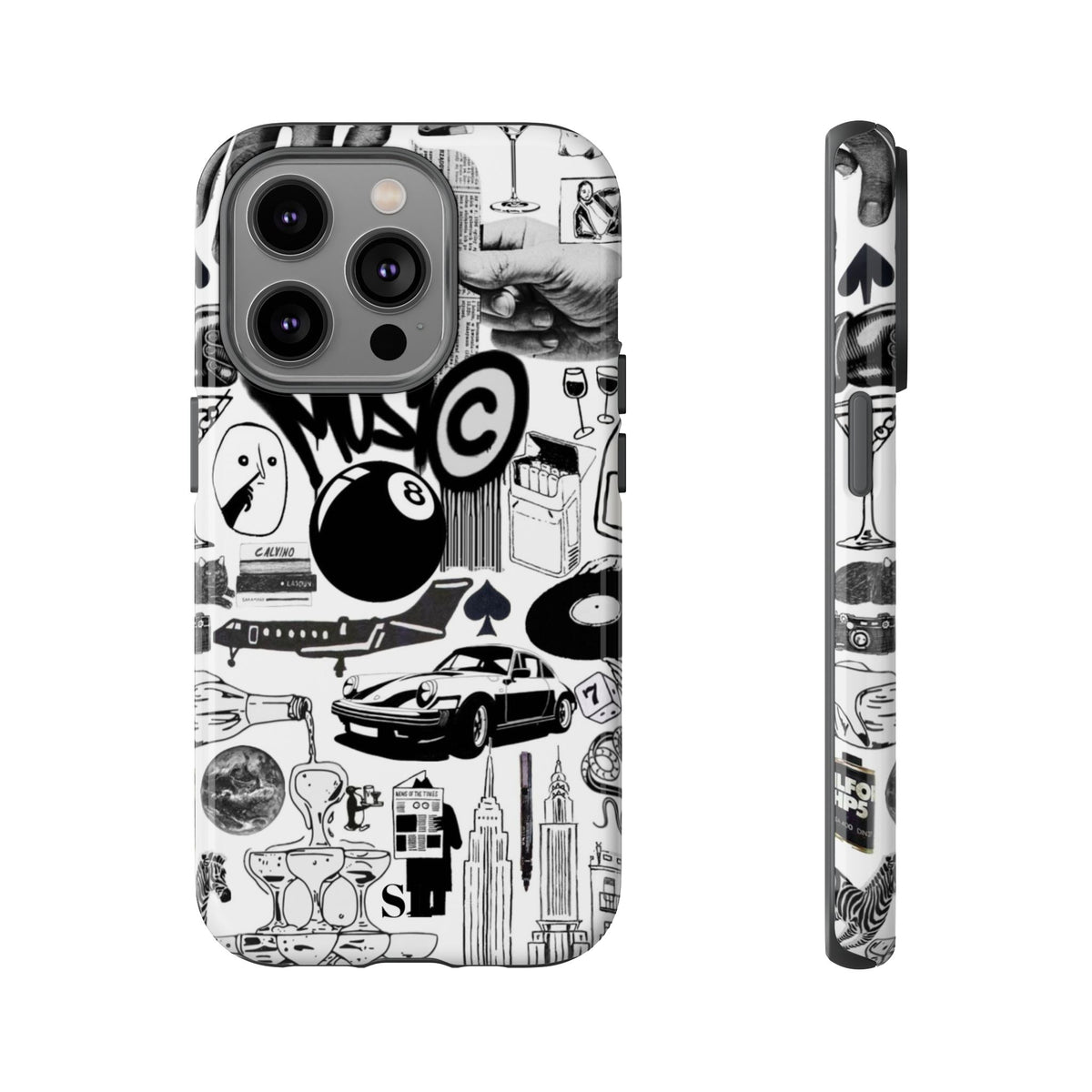 Black and White iPhone Case