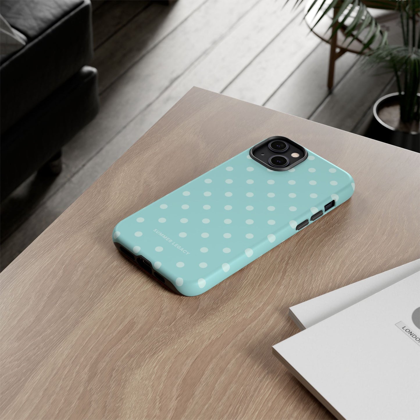 Teal Polka Dot iPhone Case