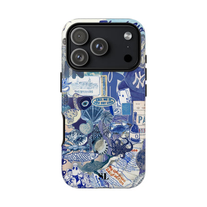 Blue Collage iPhone Case