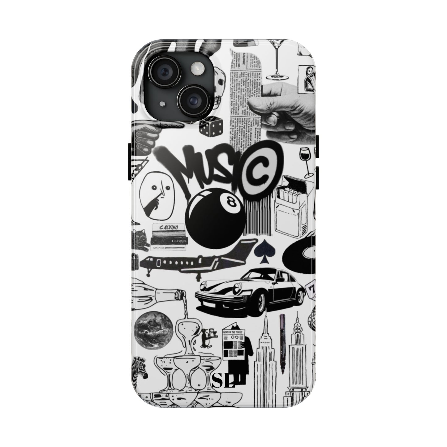 Black and White Collage iPhone Case