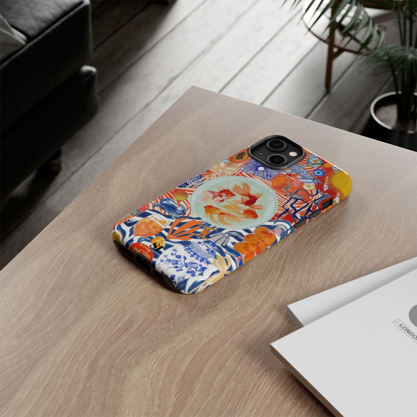Navy Goldfish Bowl iPhone Case