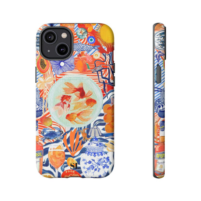 Navy Goldfish Bowl iPhone Case
