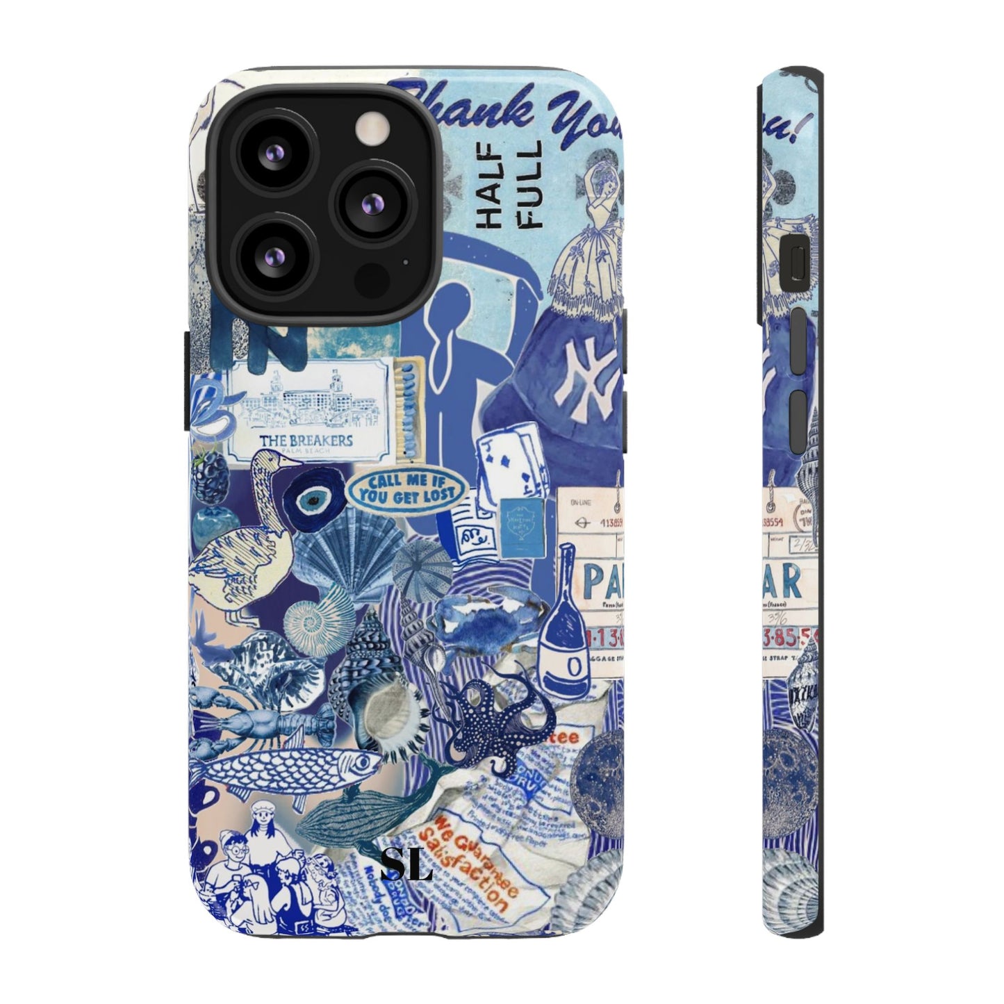 Blue Collage iPhone Case