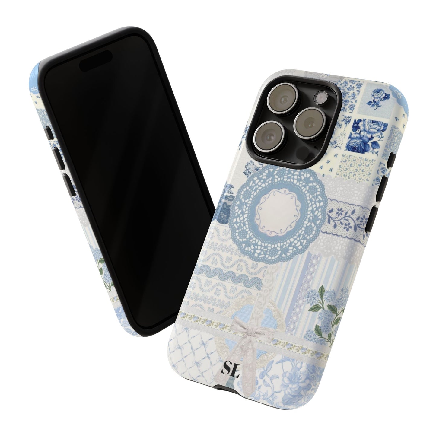 Blue Meadow Patchwork iPhone Case