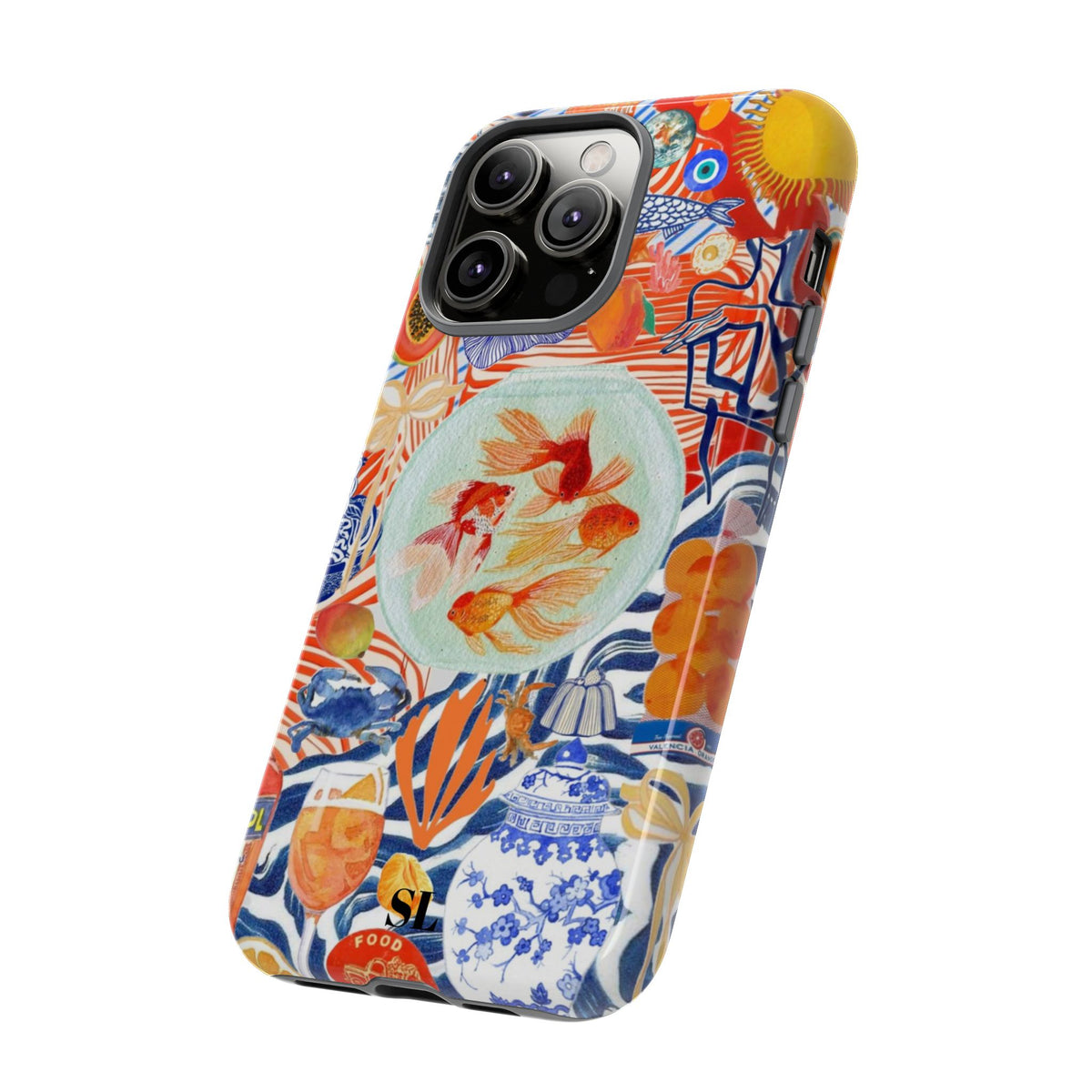 Navy Goldfish Bowl iPhone Case