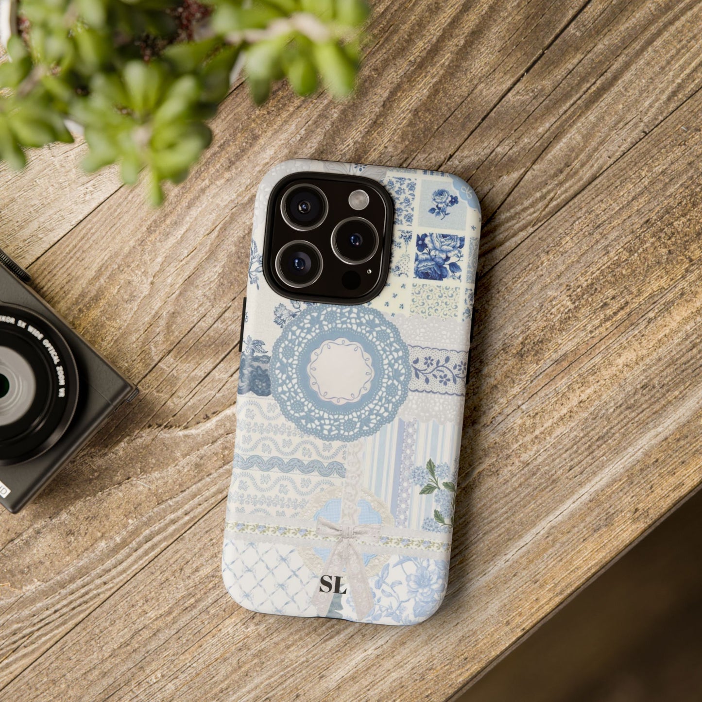 Blue Meadow Patchwork iPhone Case