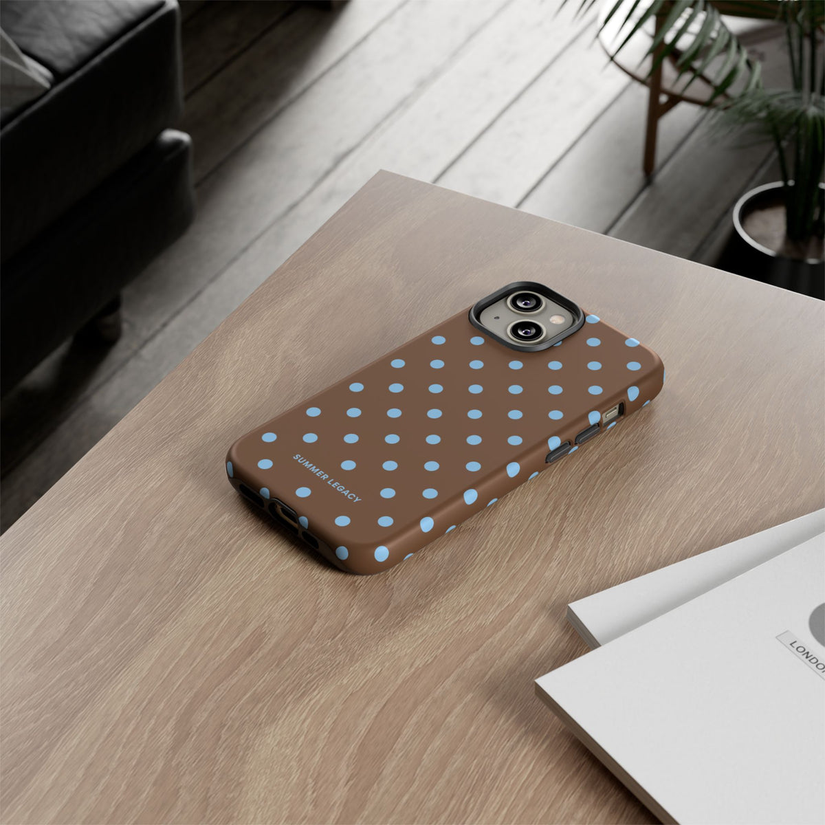 Mocha Polka Dot iPhone Case