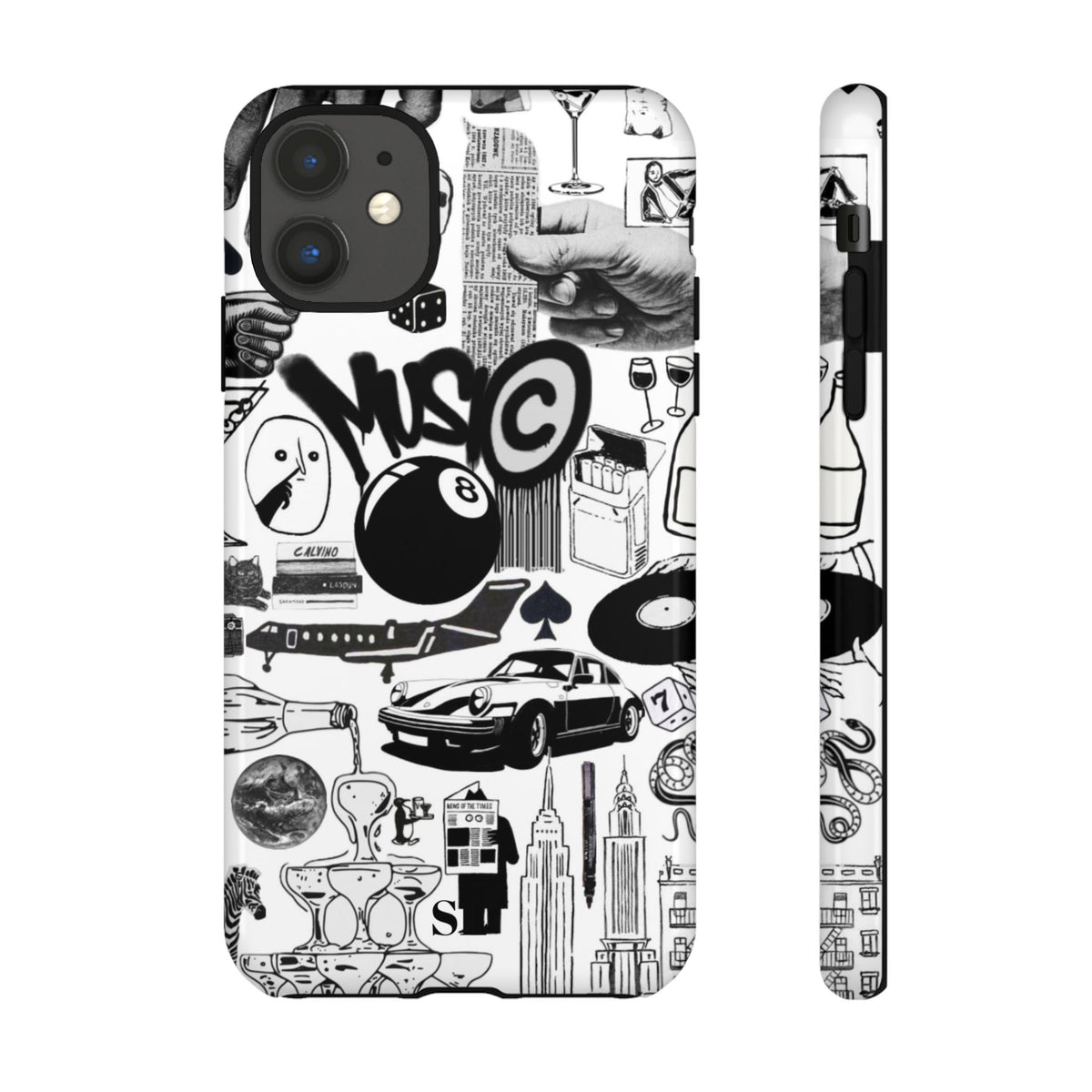 Black and White iPhone Case