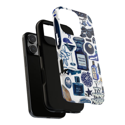 Navy Blue Collage iPhone Case