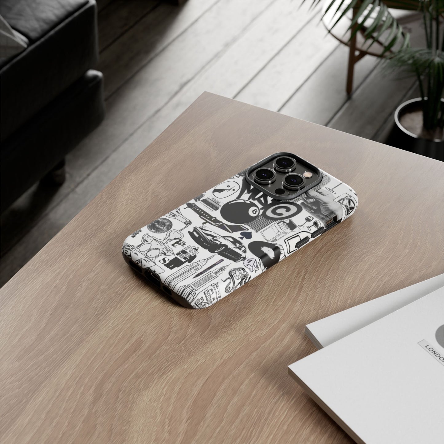 Black and White iPhone Case