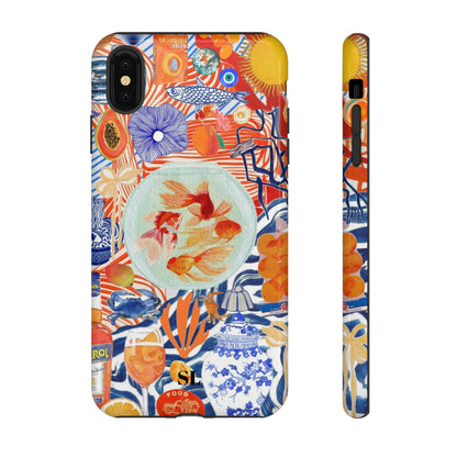 Navy Goldfish Bowl iPhone Case