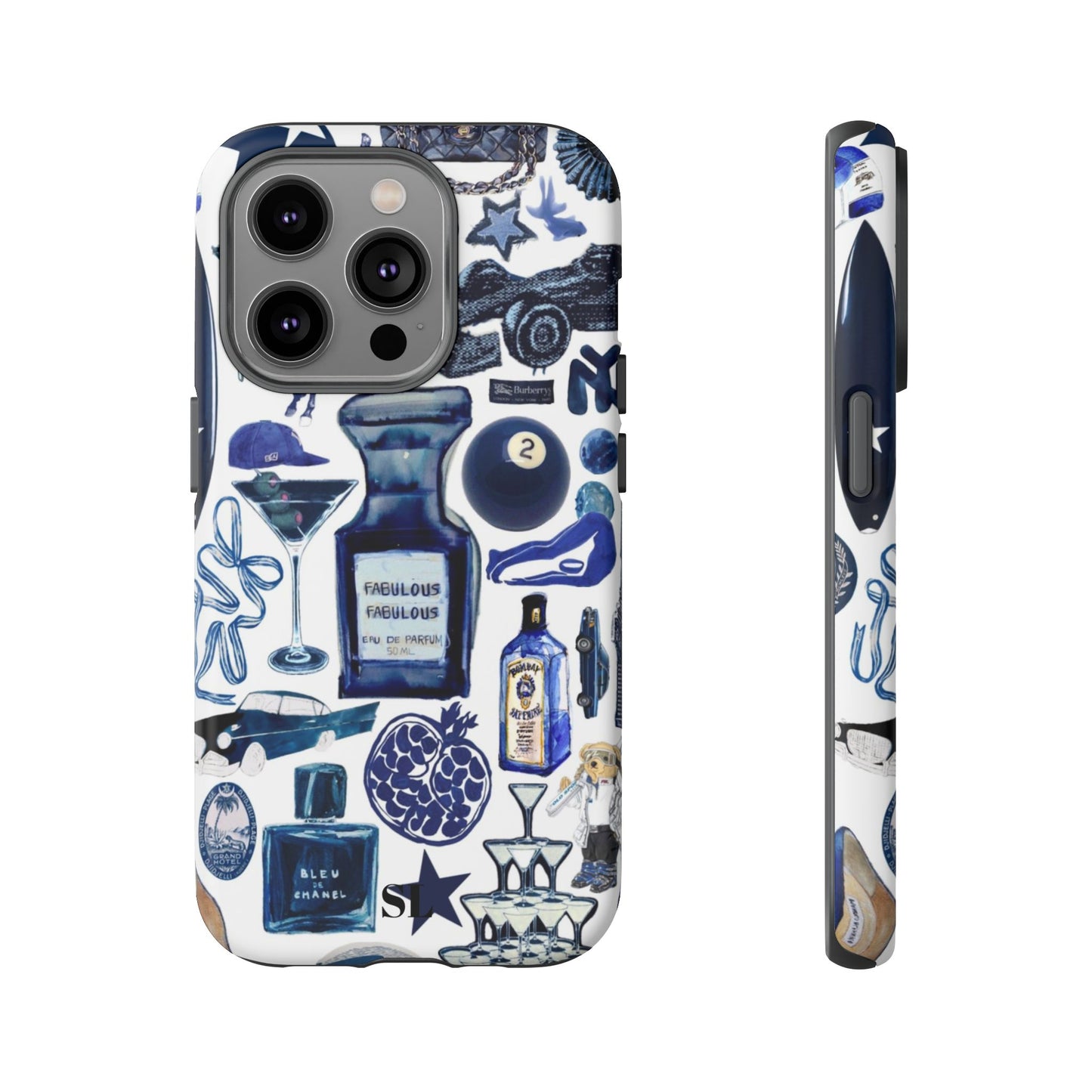 Navy Blue Collage iPhone Case
