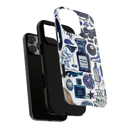 Navy Blue Collage iPhone Case