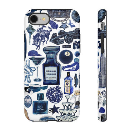 Navy Blue Collage iPhone Case