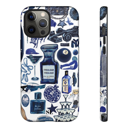 Navy Blue Collage iPhone Case