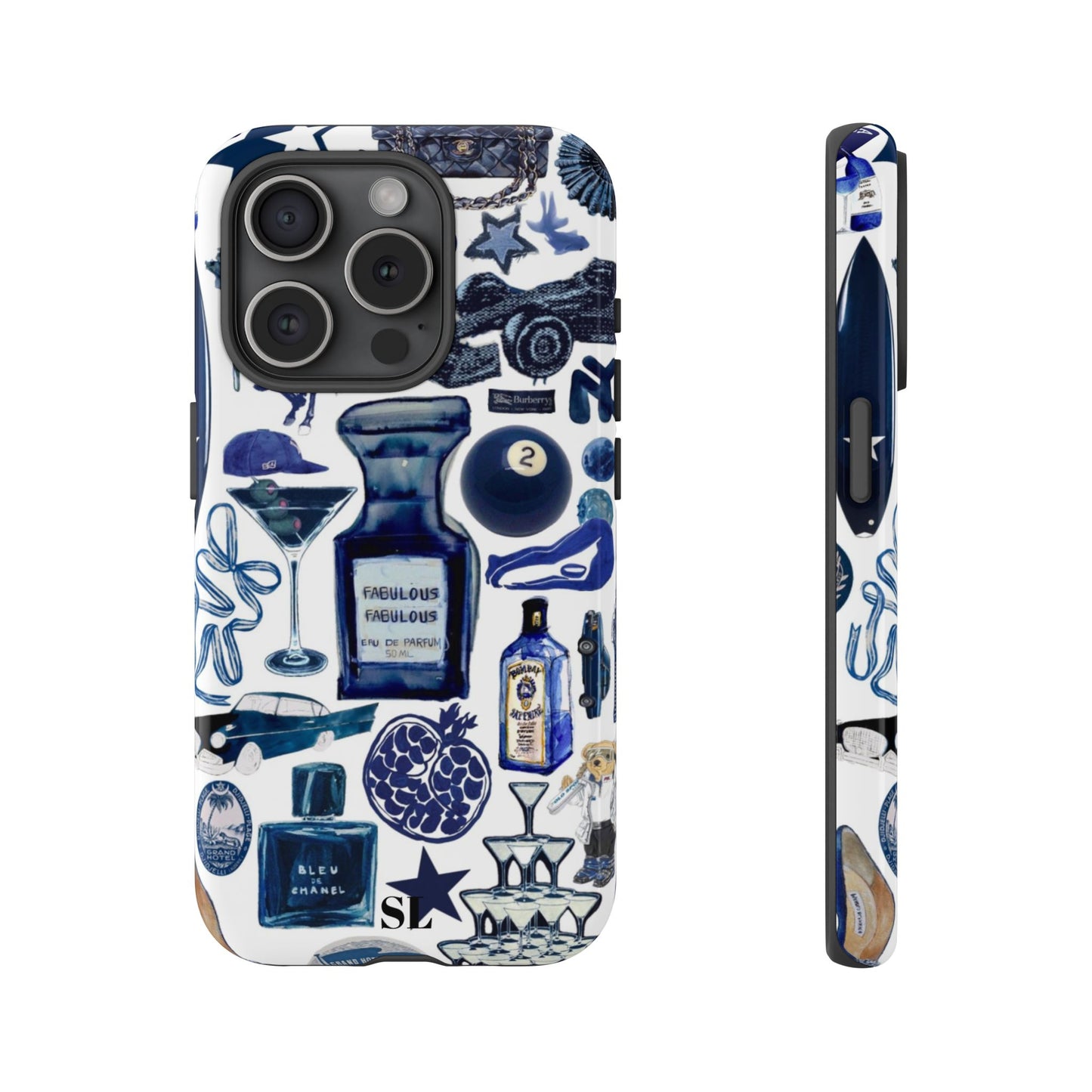 Navy Blue Collage iPhone Case