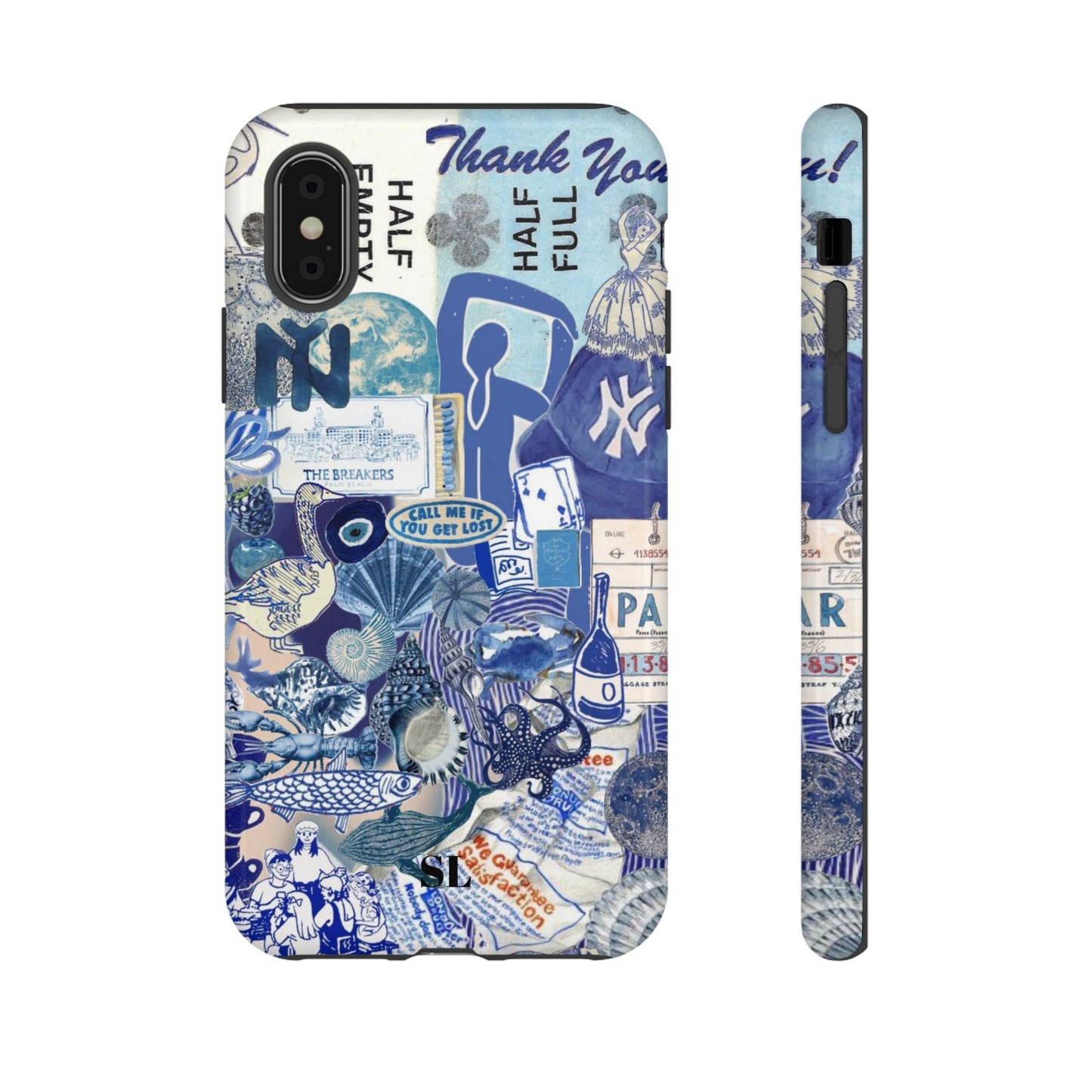 Blue Collage iPhone Case