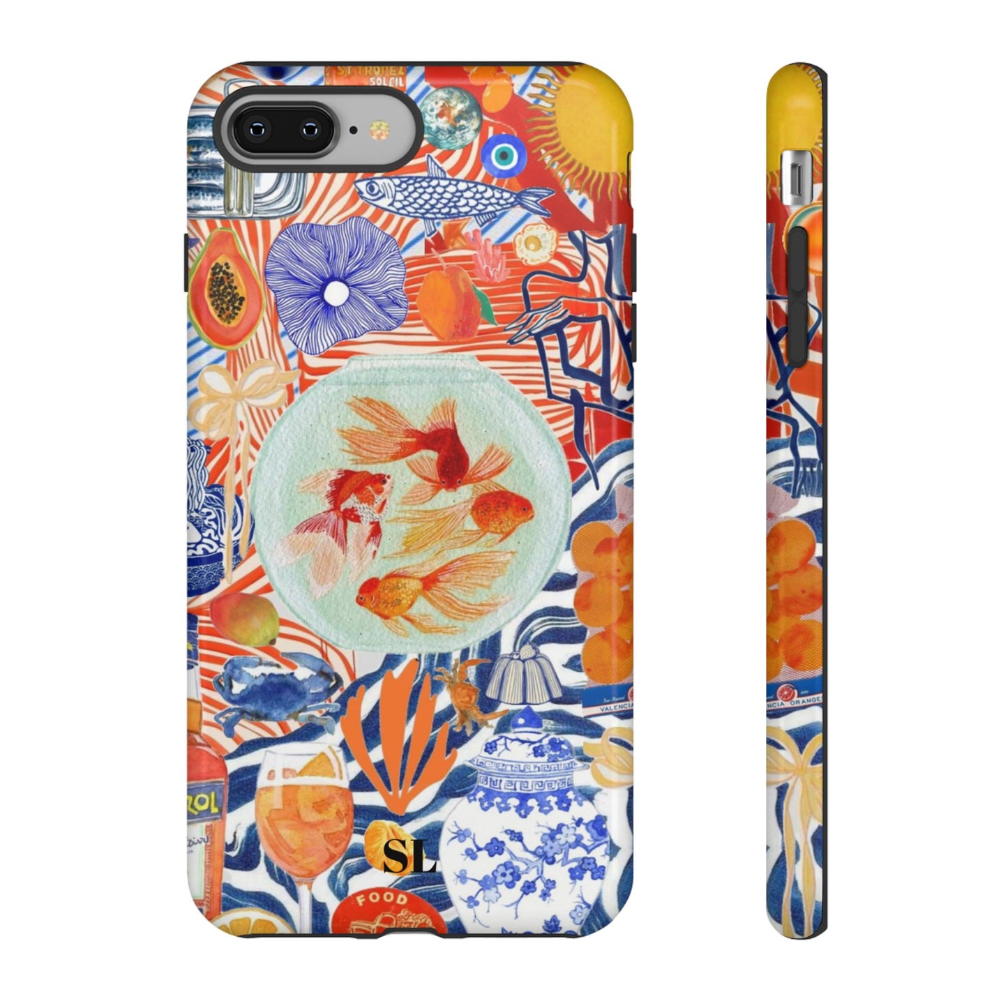 Navy Goldfish Bowl iPhone Case