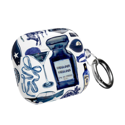 Navy Blue Collage AirPod Case
