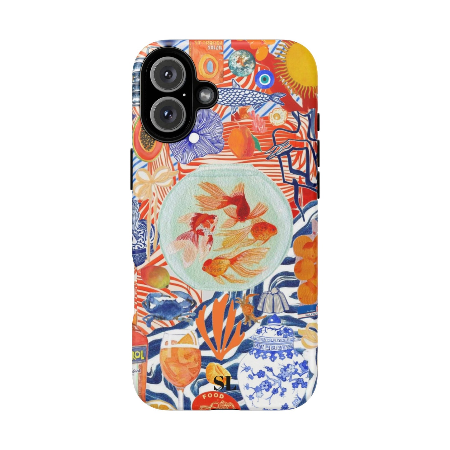 Navy Goldfish Bowl iPhone Case