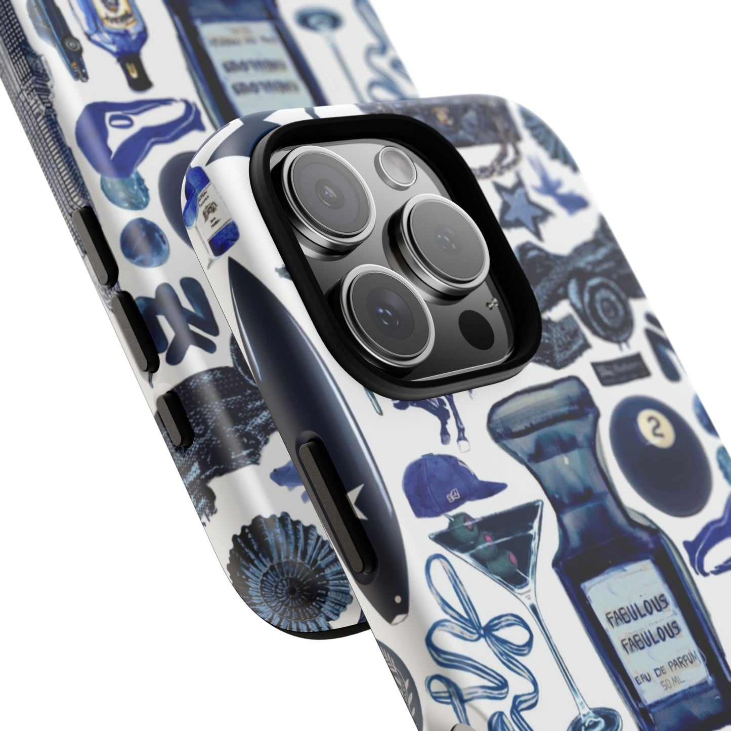 Navy Blue Collage iPhone Case